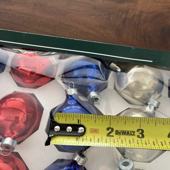 Vintage Rauch Glass Christmas Ornaments Red Silver Blue Lot of 15 - Picture 4 of 4